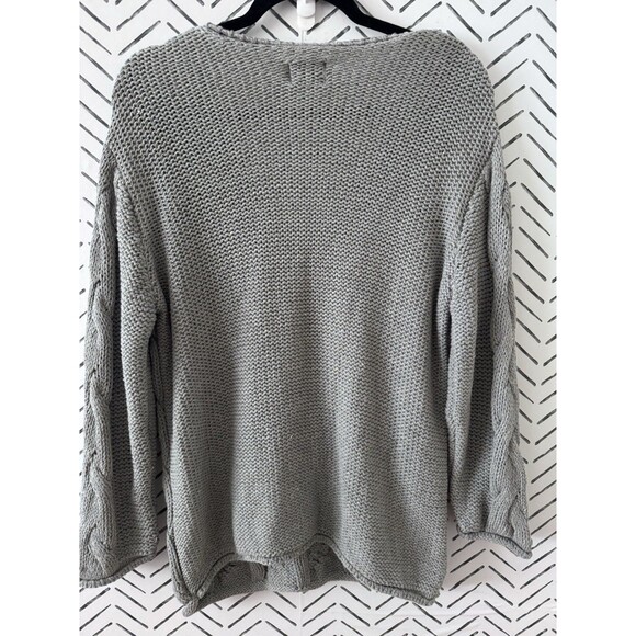 BDG Urban Outfitters Gray Chunky Cable Knit Sweater V-Neck Size Small - Picture 2 of 8